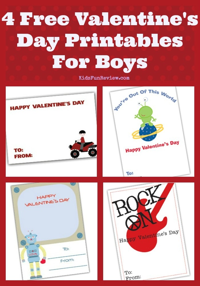 4 Cute Printable Valentines For Boys The Kid's Fun Review